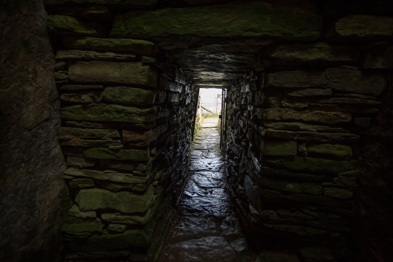 Inside Unstan Chambered Cairn, Orkney