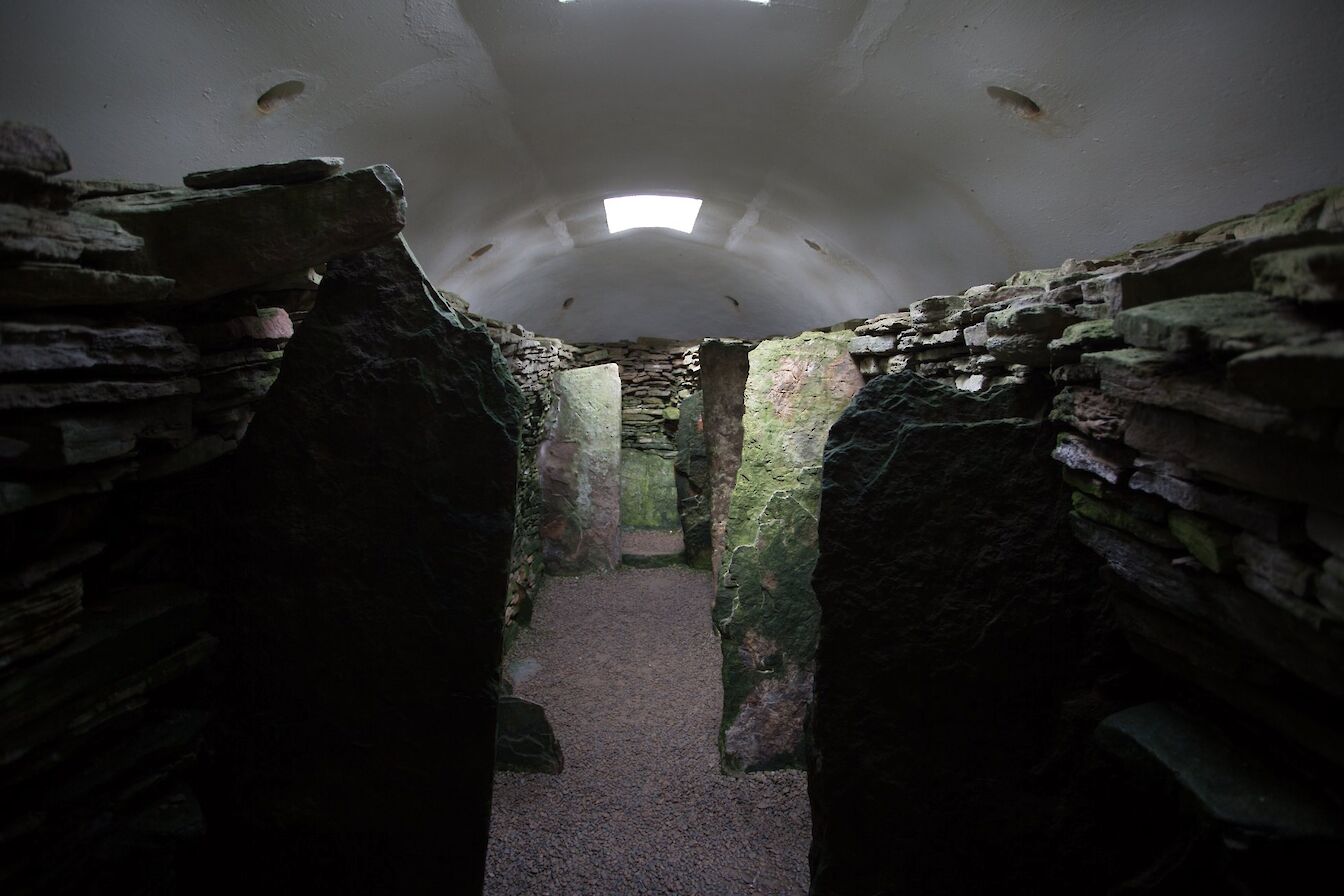 Inside Unstan Chambered Cairn, Orkney