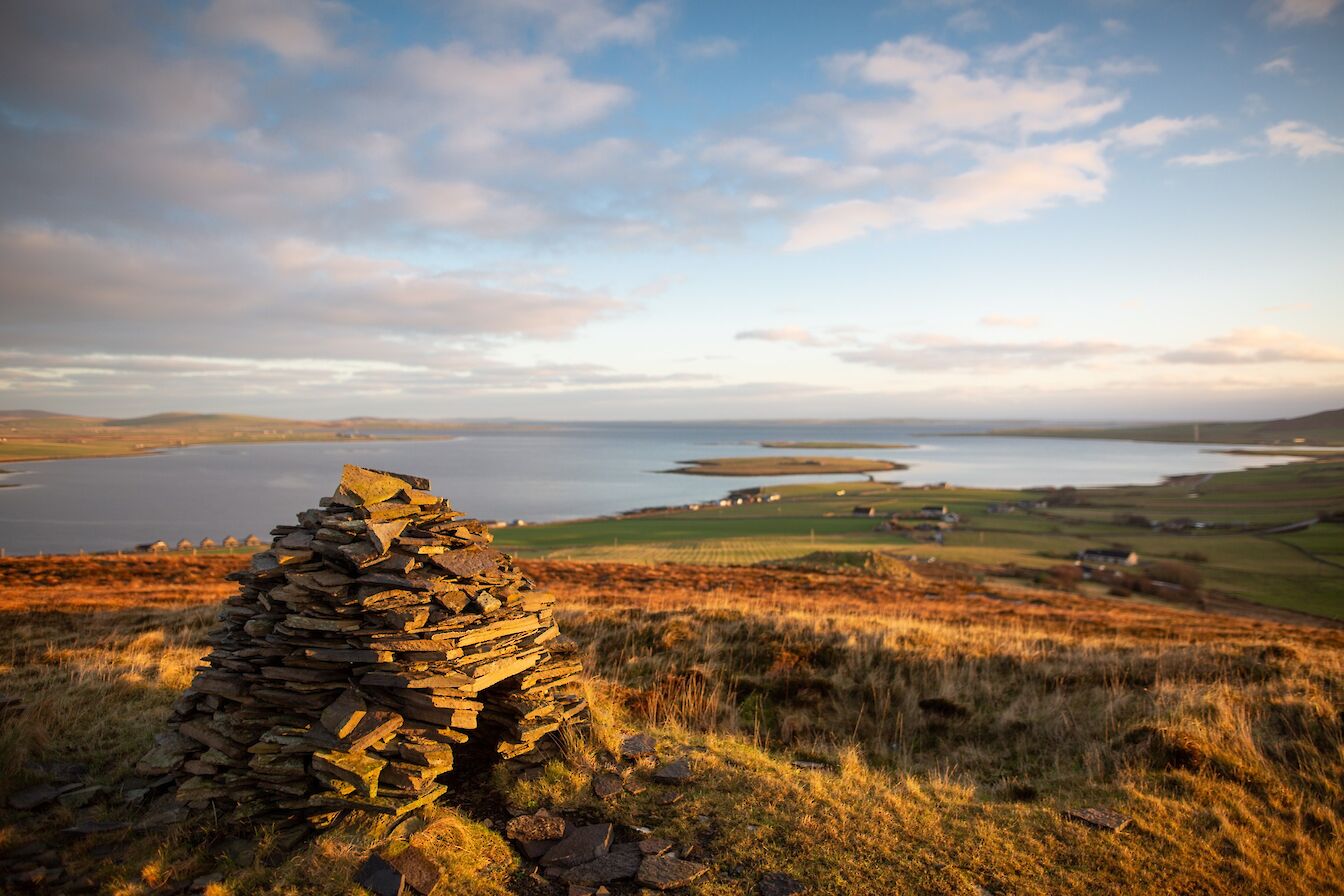 View over the Bay of Firth from Cuween Hill, Orkney
