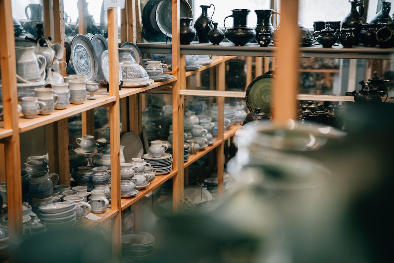 Some of the handmade products on display at the Fursbreck Pottery in Harray