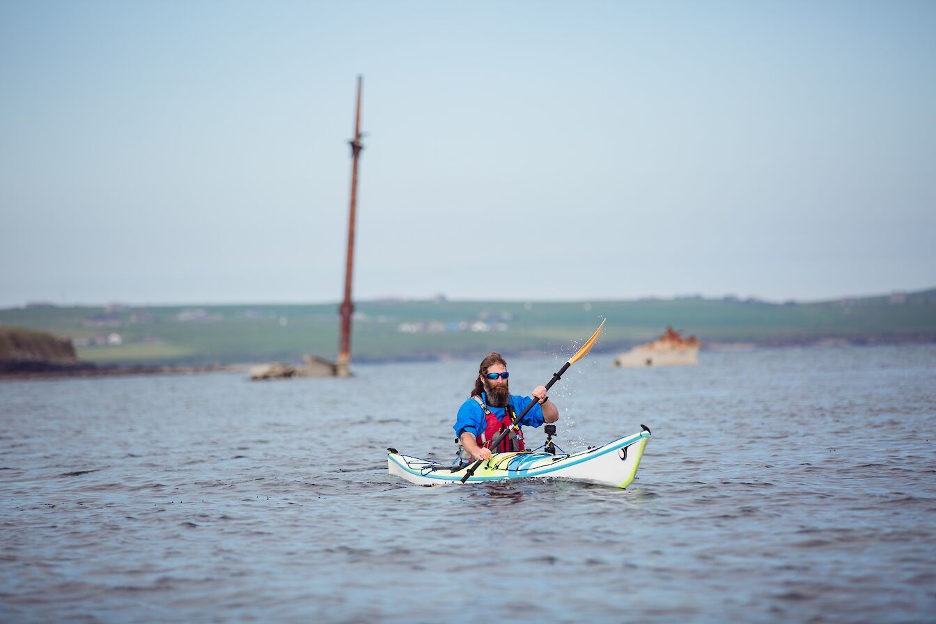 Sea kayaking at the Churchill Barriers
