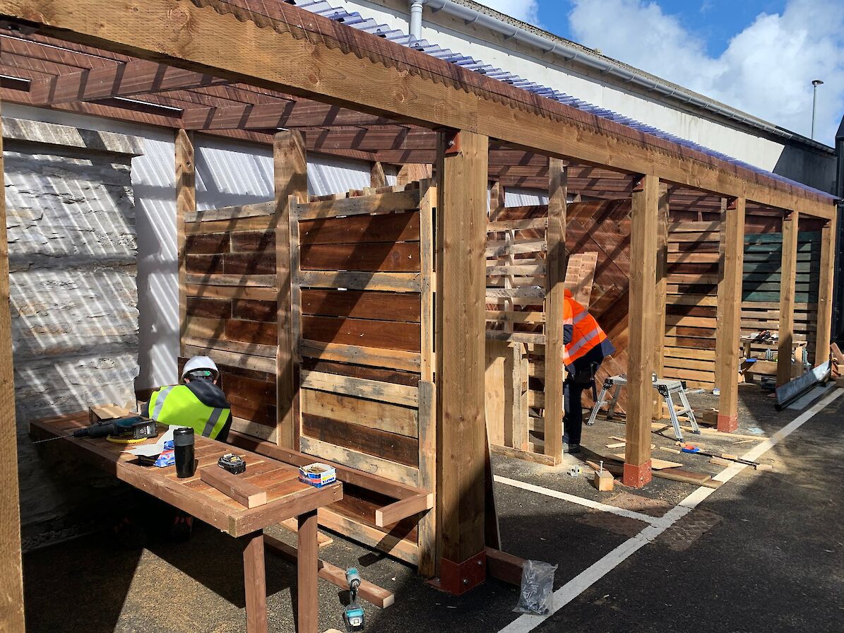 Joiners from Orkney Builders have been hard at work getting the venue built