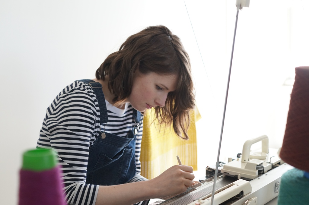 Hilary Grant at work in her studio in Orkney
