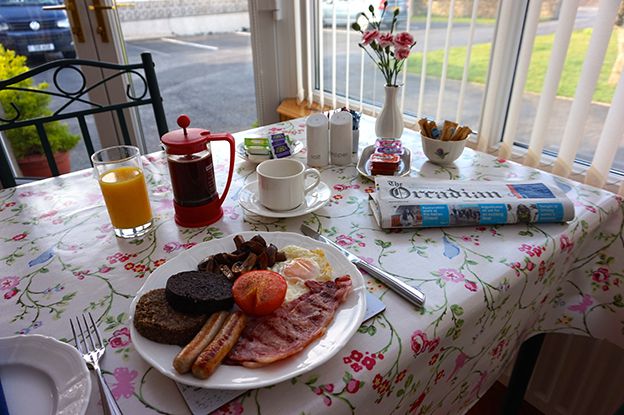 A delicious home-cooked breakfast at Karrawa Guest House
