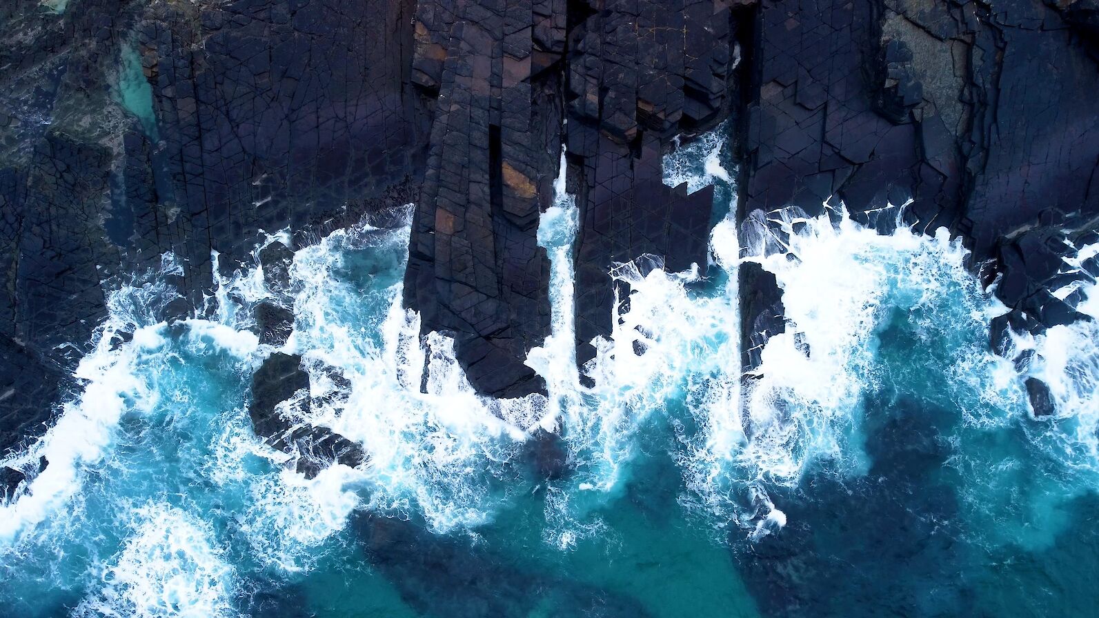 Aerial view of the Birsay cliffs - image by Luke Evans