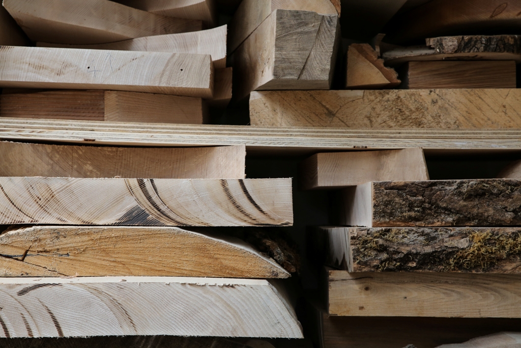 Some of the wood, sourced from sawmills from across Scotland