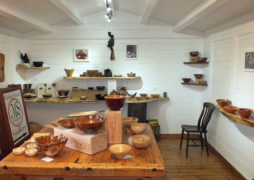 Inside the gallery at Michael Sinclair Woodturner