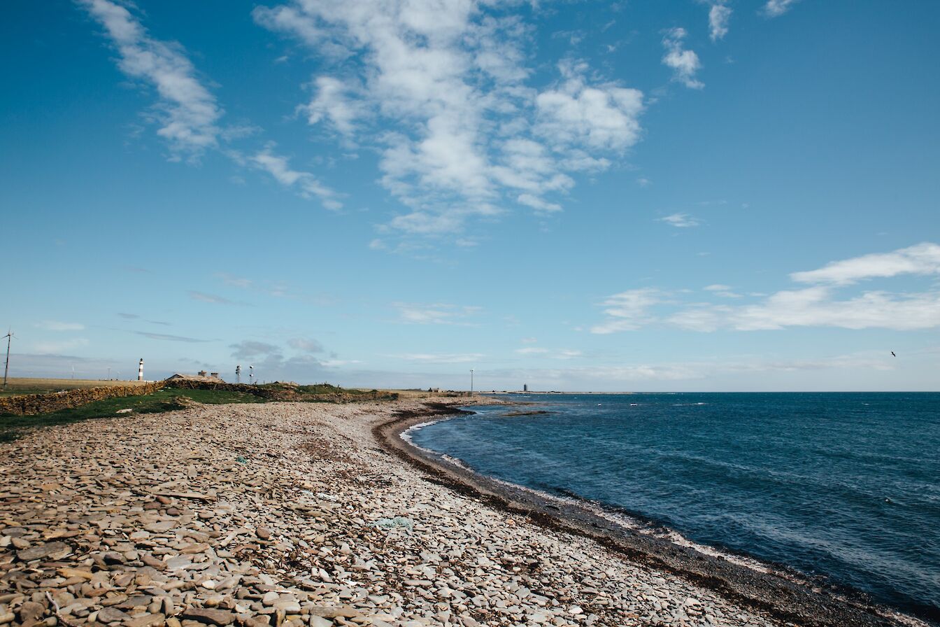 View along the shoreline in North Ronaldsay