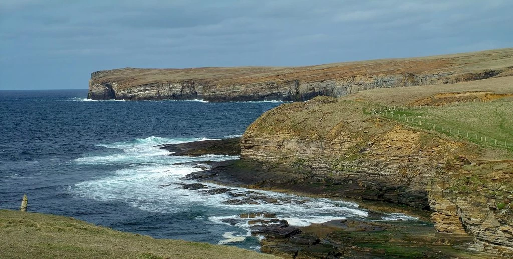 The Broch is perched on the edge of the cliff north of the Yesnaby car park - image by Sigurd Towrie