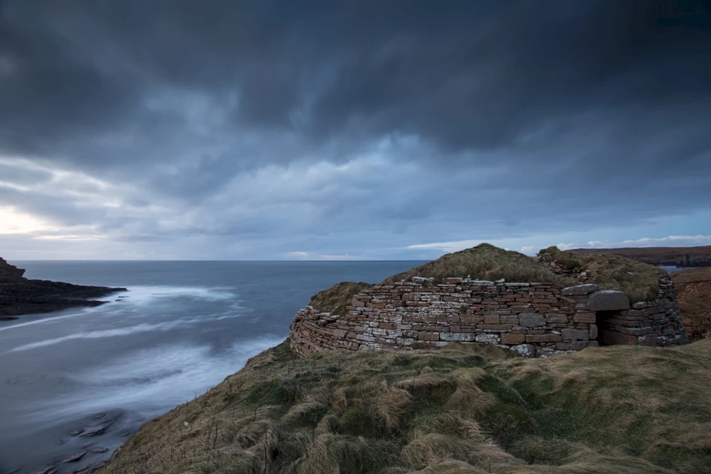 The broch was built in an ideal defensive postition, but research indicates that might not have been the main reason for construction