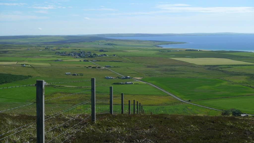 Looking over Orphir village, where Richard lives