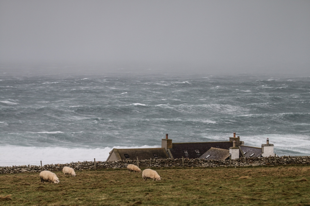 Storm Caroline brought wild weather to the islands, but Richard's neighbours helped him adapt