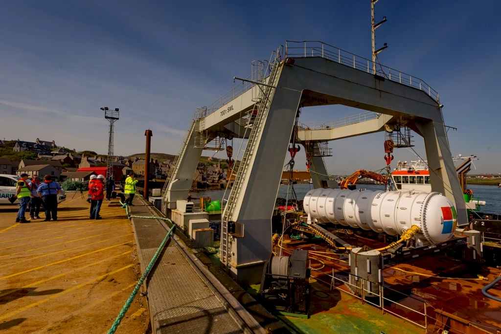 Microsoft's Project Natick data centre prior to deployment in Stromness, Orkney - image by Scott Eklund/Red Box Pictures