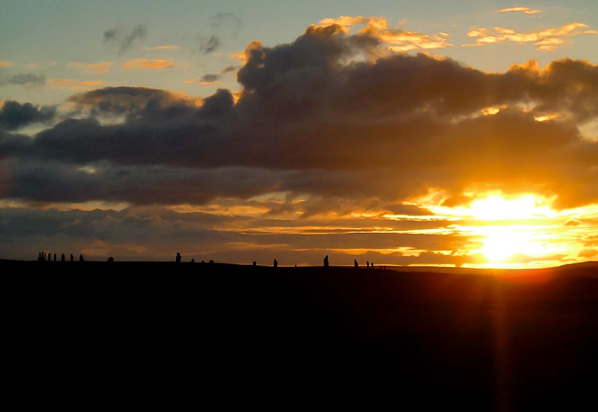 Sunset over the Ring of Brodgar - image by Sigurd Towrie