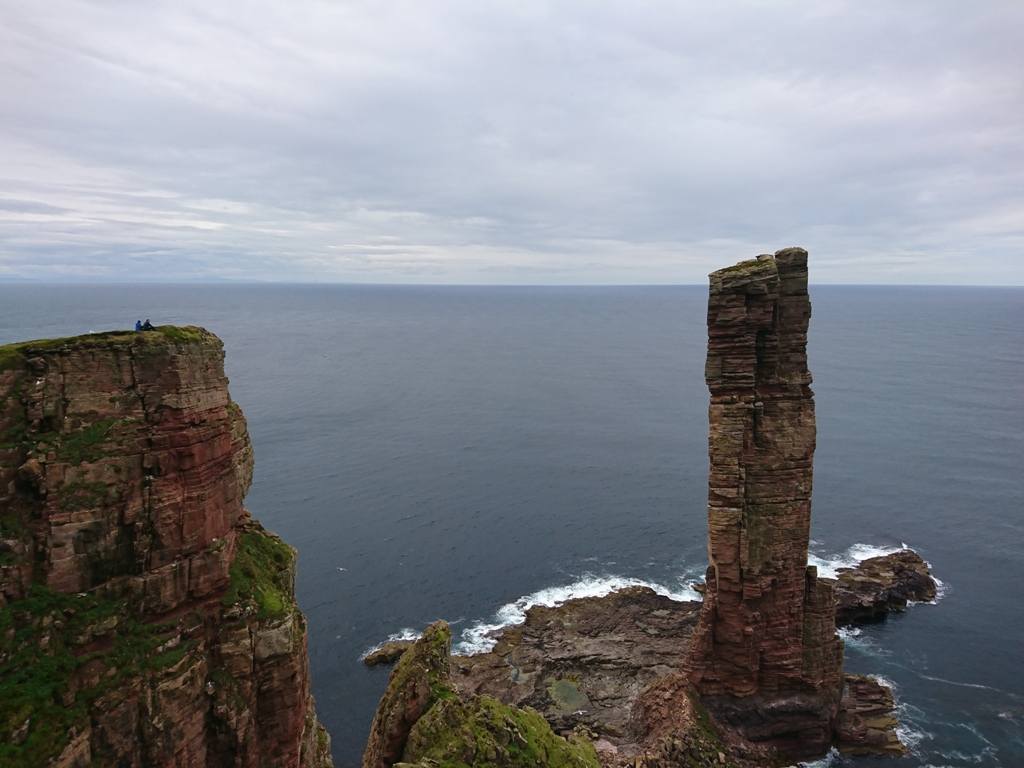 The pair studied the Old Man of Hoy before their climb to plan their route - image by Pete Colledge