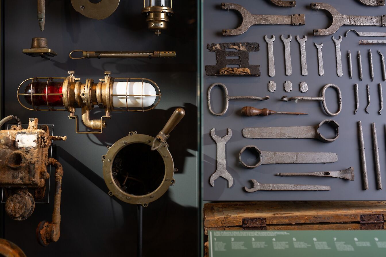 Some of the artefacts on display in the Scapa Flow Museum