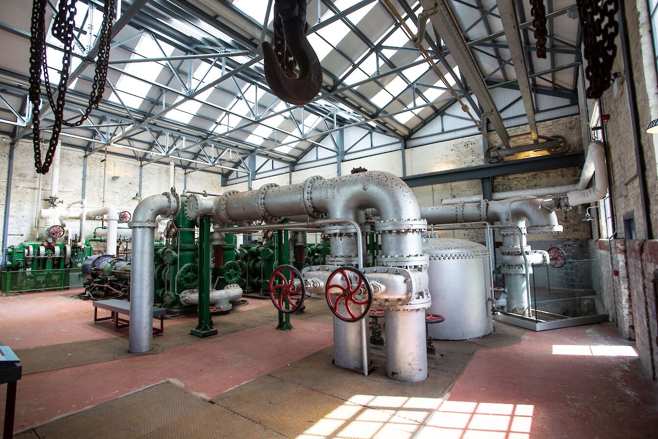 View across the pumphouse building