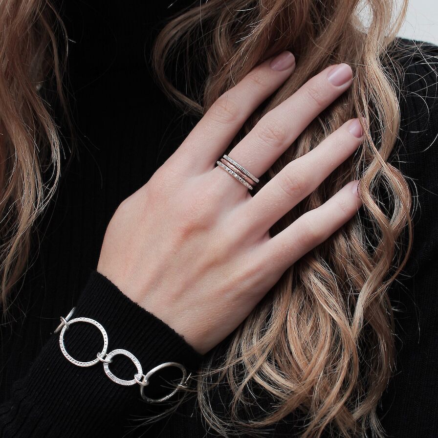 Elements rings and bracelet from Aurora Jewellery