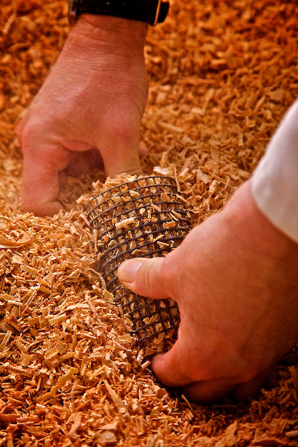 Wood shavings used at The Island Smokery