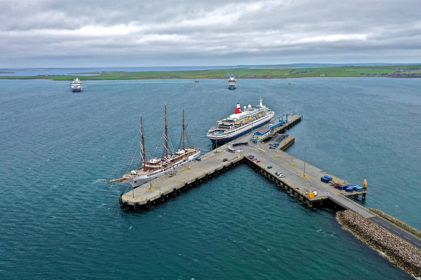 Aerial view of Hatston Pier