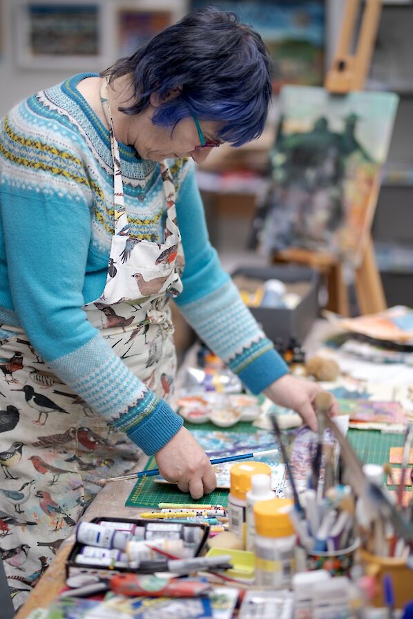 Jane Glue at work in Orkney