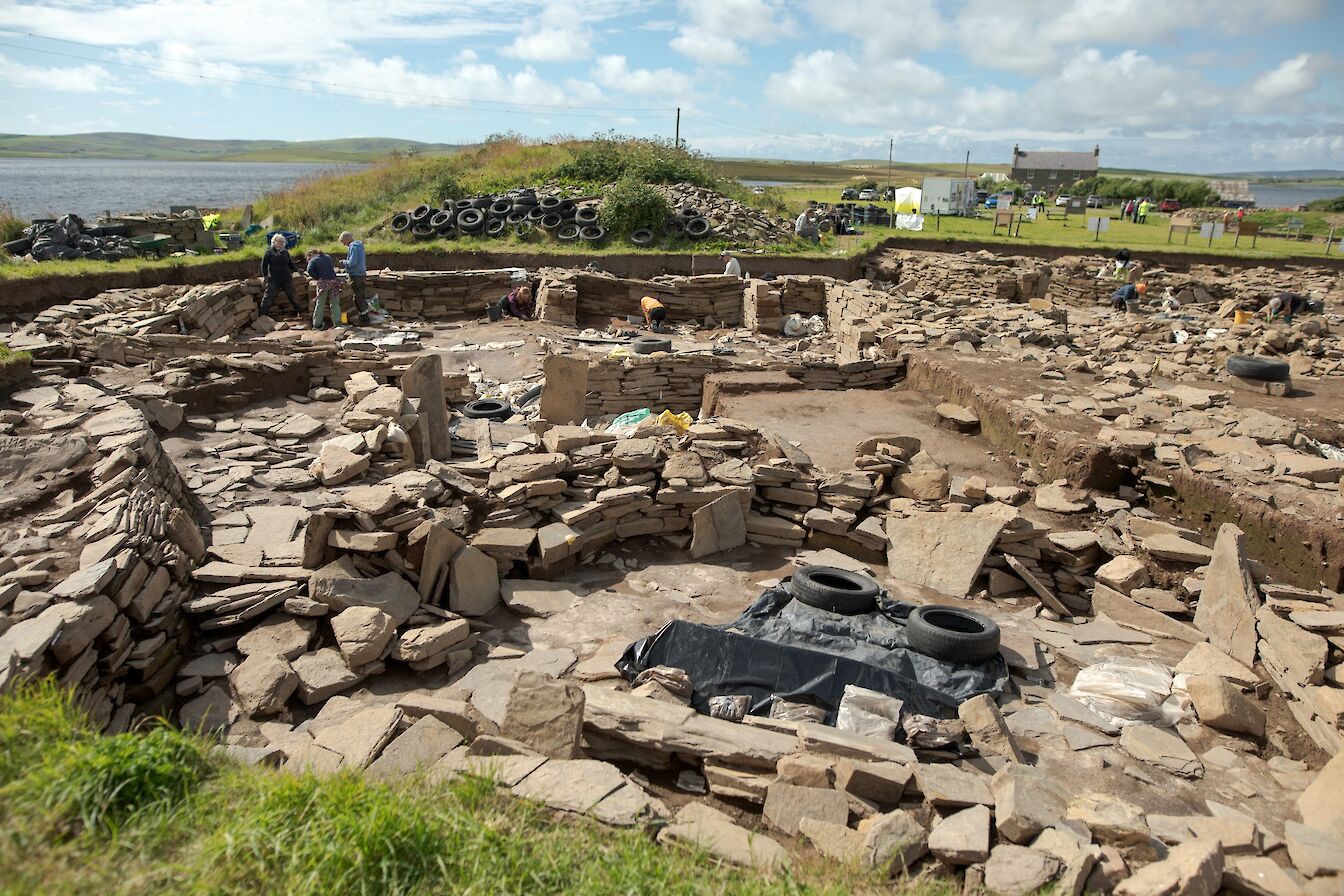 View of Ness of Brodgar excavations, Orkney