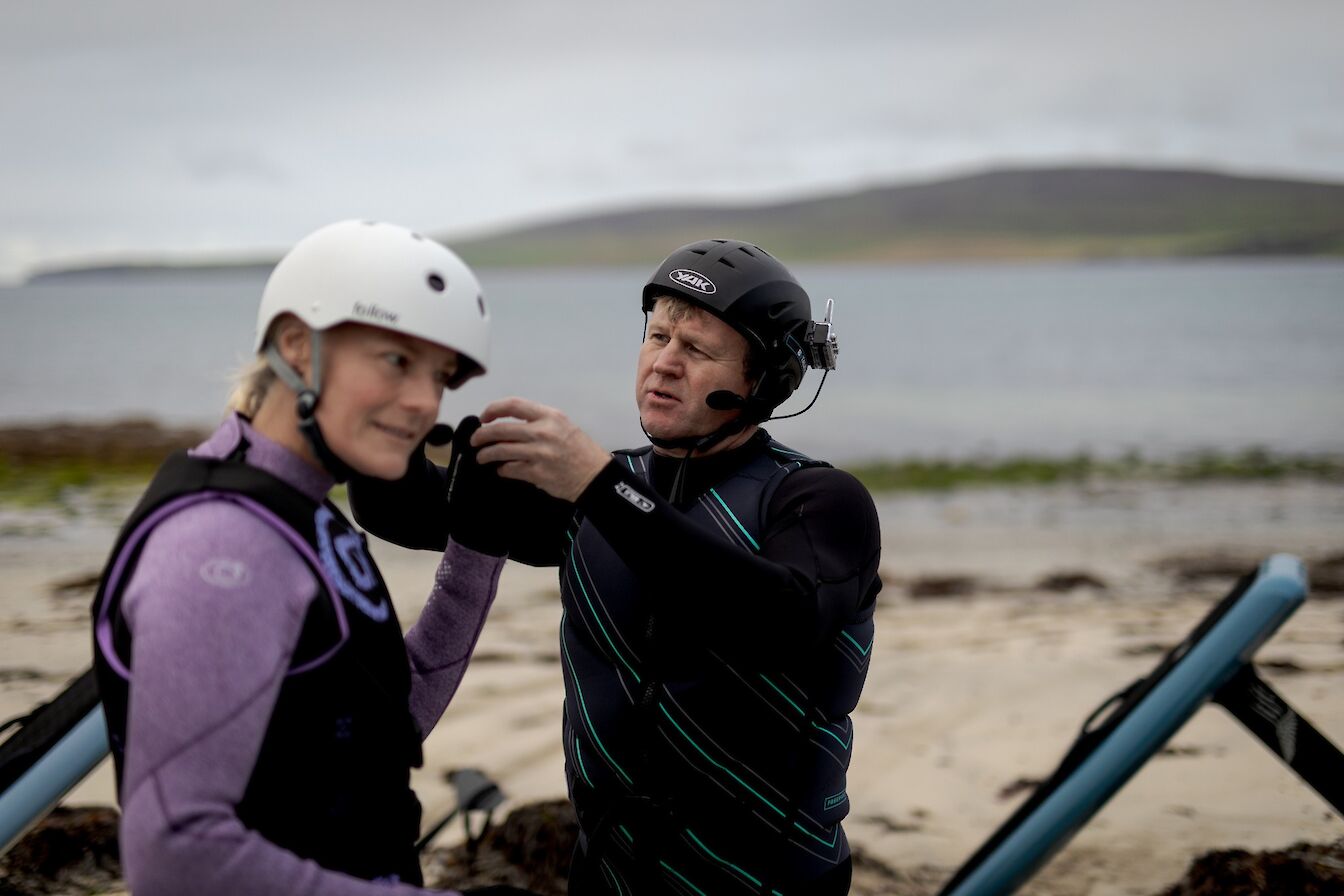 eFoil session at Sands of Evie, Orkney