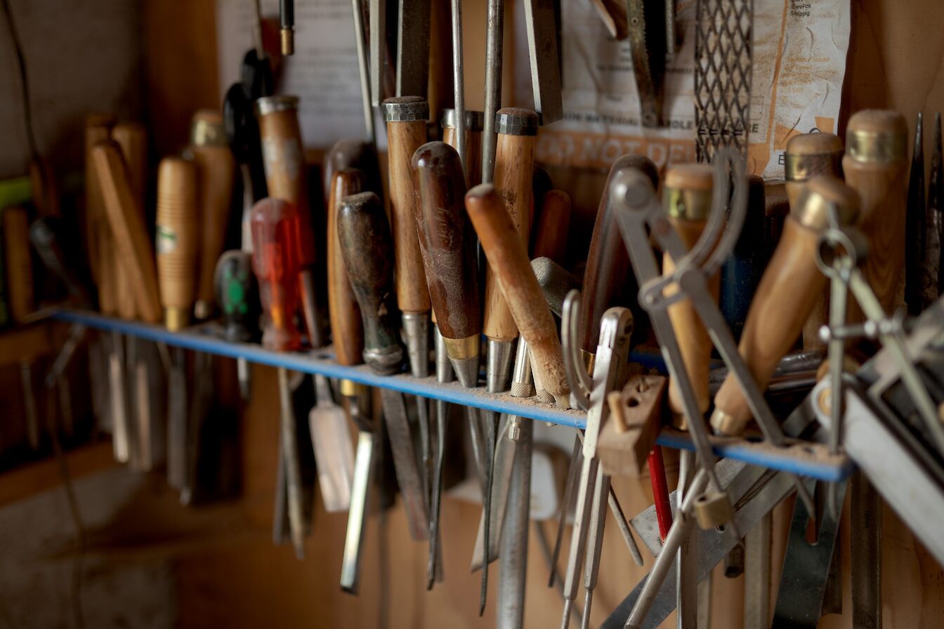 Tools at the Orkney Furniture Maker workshop