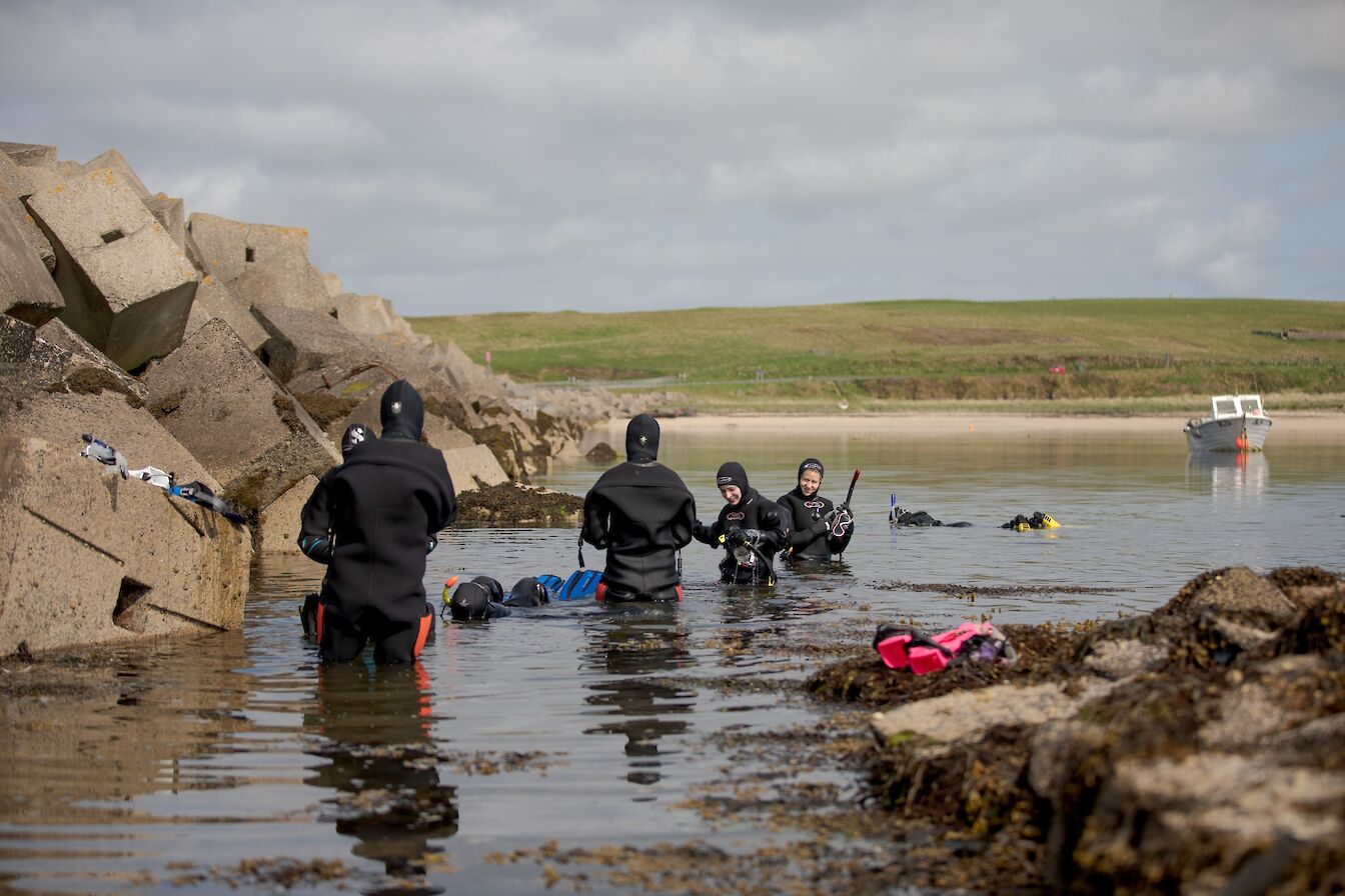 Snorkelling at the Churchill Barriers, Orkney