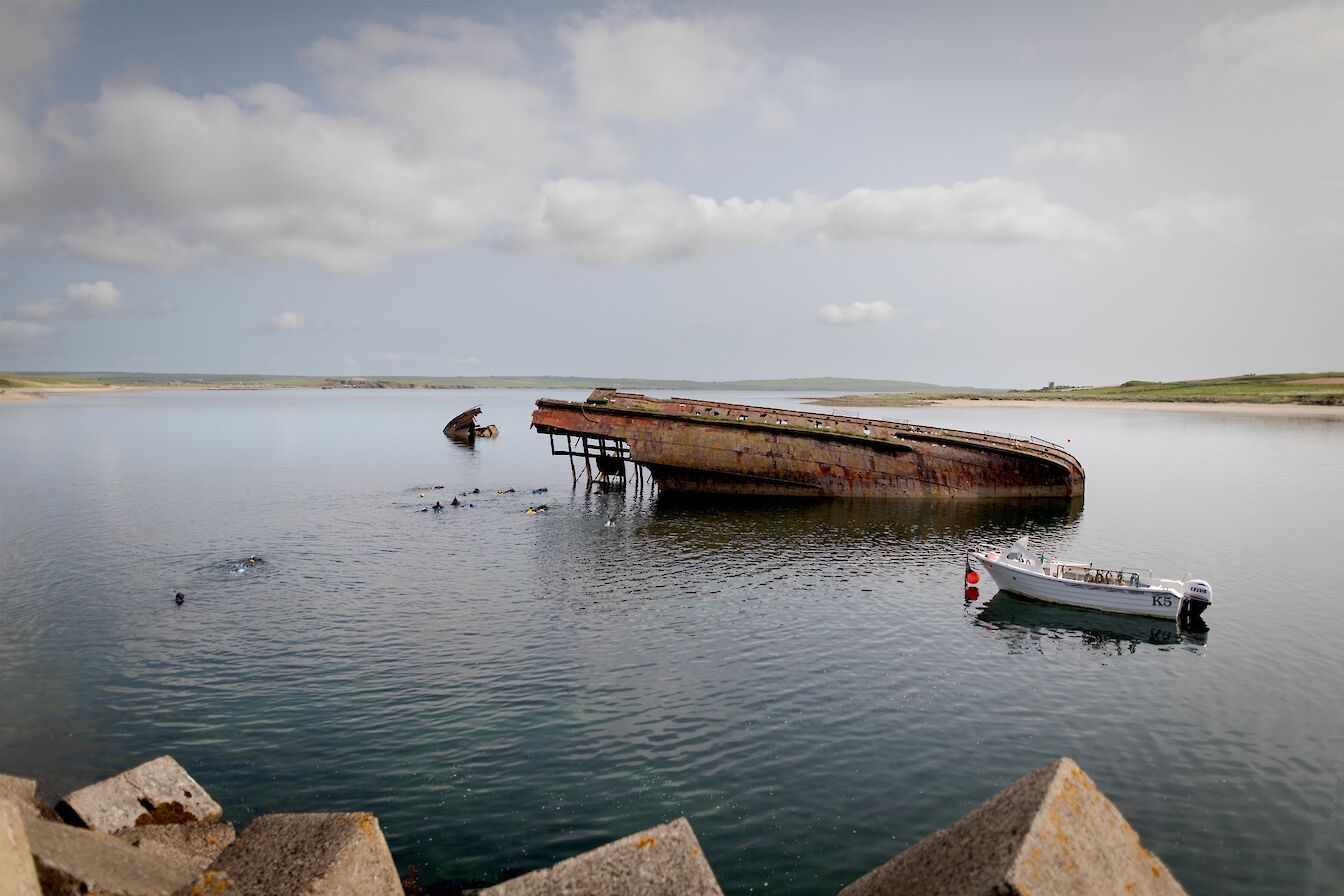 Snorkelling at the Churchill Barriers, Orkney
