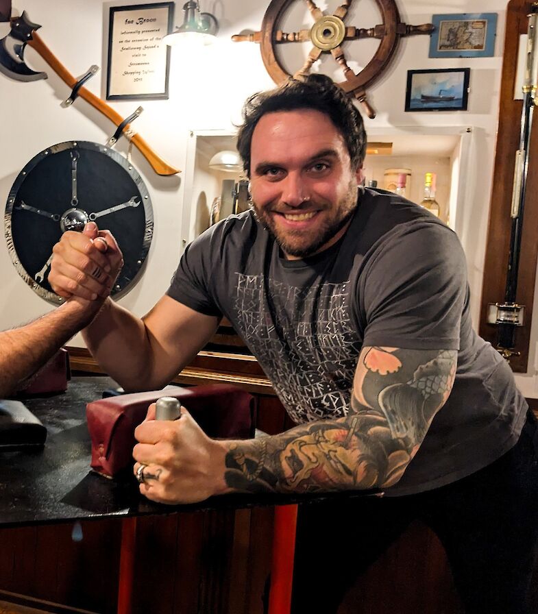 A potential local opponent at the Orkney Arm Wrestling Championships as part of ORKtoberfest 2023.