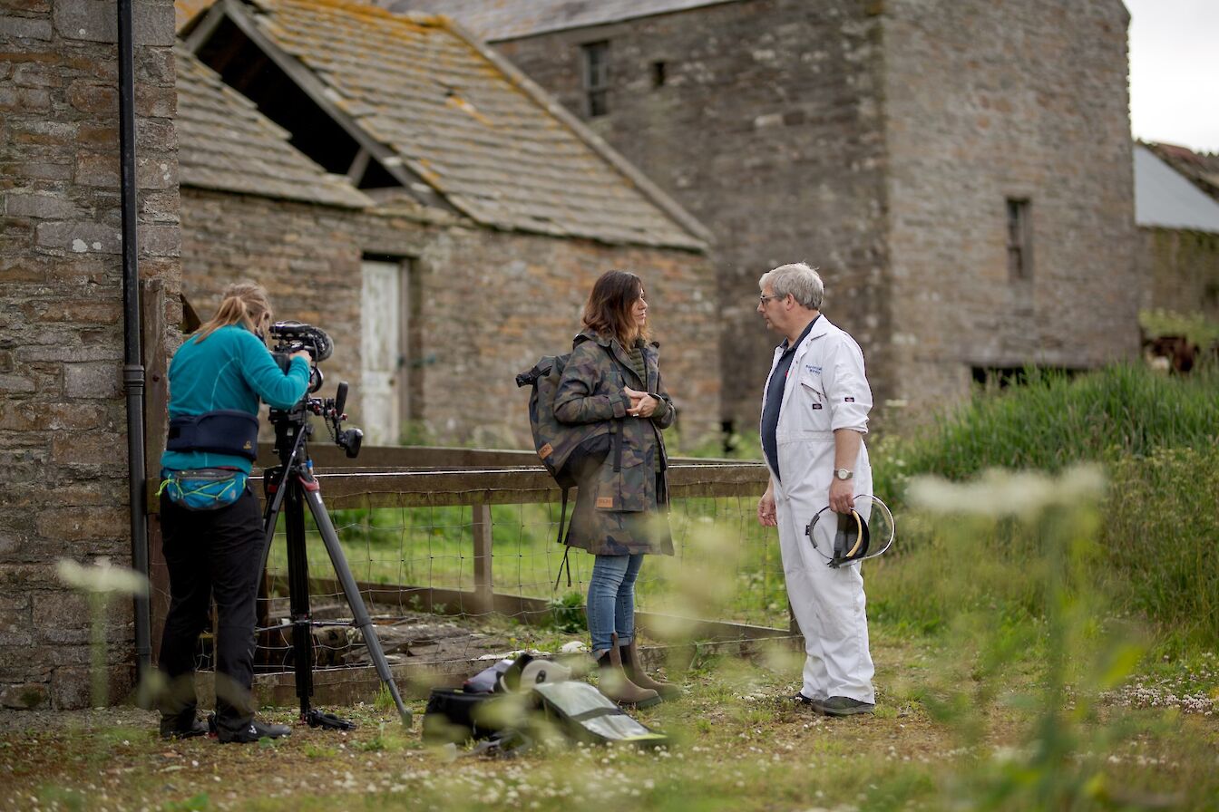 Filming for ITV's Britain's Green Islands, Orkney