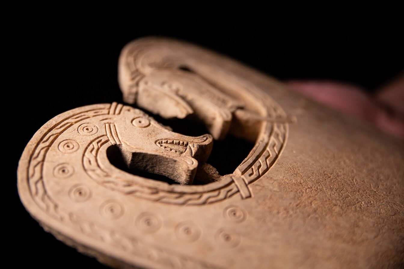 Scar whalebone plaque, Orkney Museum