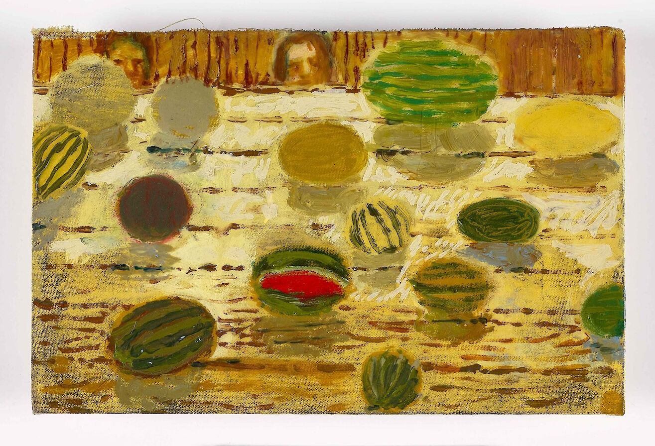 Andrew Cranston: Melons and heads, 2017. Photograph John McKenzie. Image courtesy of the artist and Ingleby Gallery.