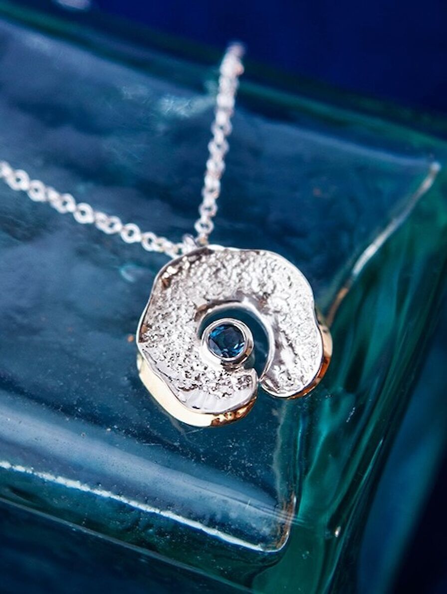 Mini Sculptural Ripple Pendant with 18ct Yellow Gold Plating