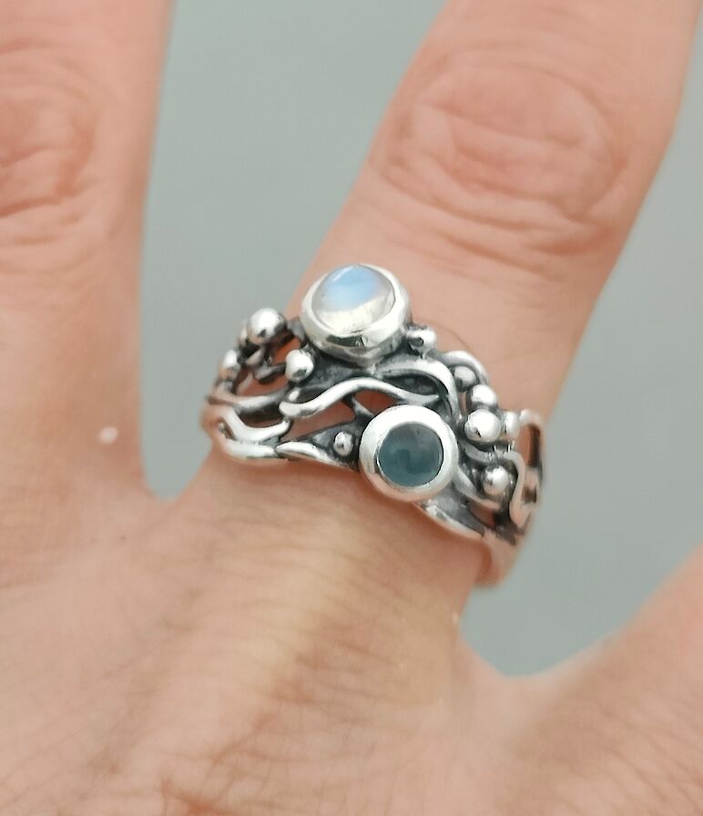 Seaweed wrack rings from Marion Miller Jewellery