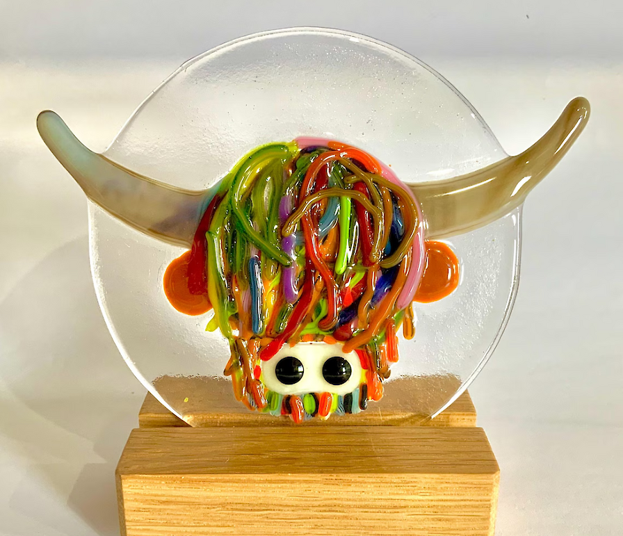 Fused Glass Highland Coo