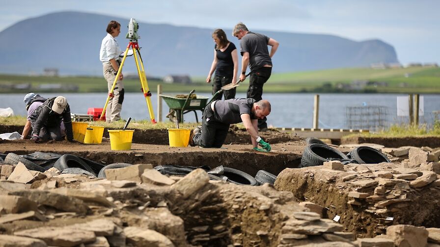 Archaeologists hard at work at the Ness of Brodgar