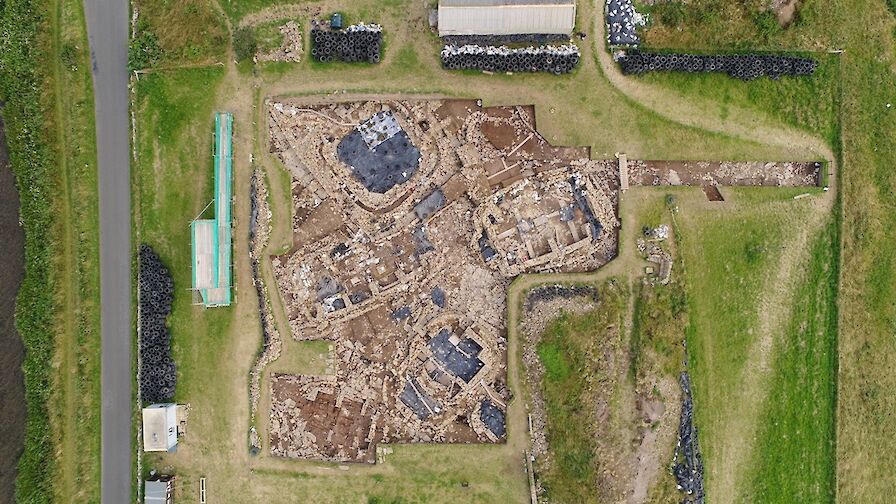 Aerial view of the main part of the site