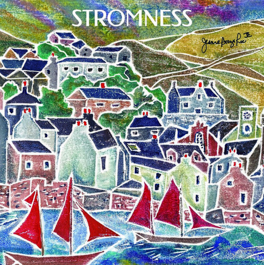 Jeanne's colourful print of the beautiful harbour town, Stromness