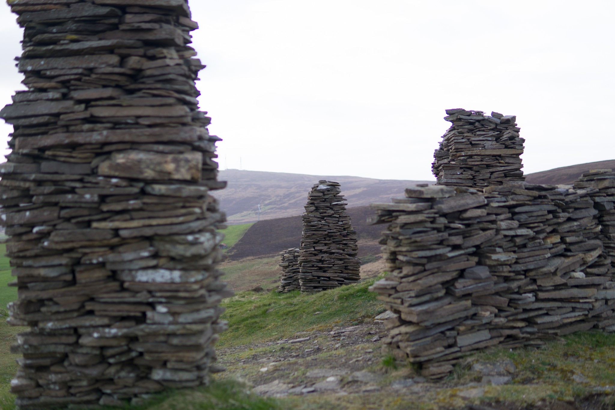 Stone cairns at Cuween, Orkney