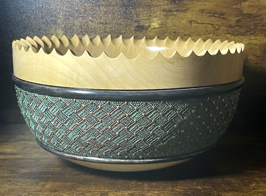 Orkney sycamore bowl inspired by Norse armour Protection XVI