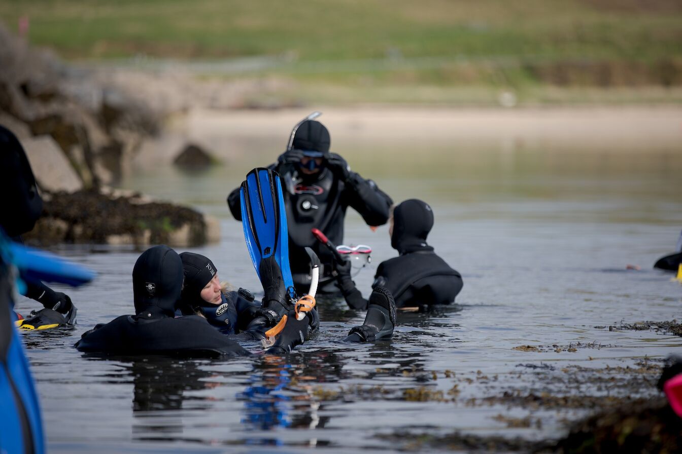 Snorkelling at the Churchill Barriers, Orkney