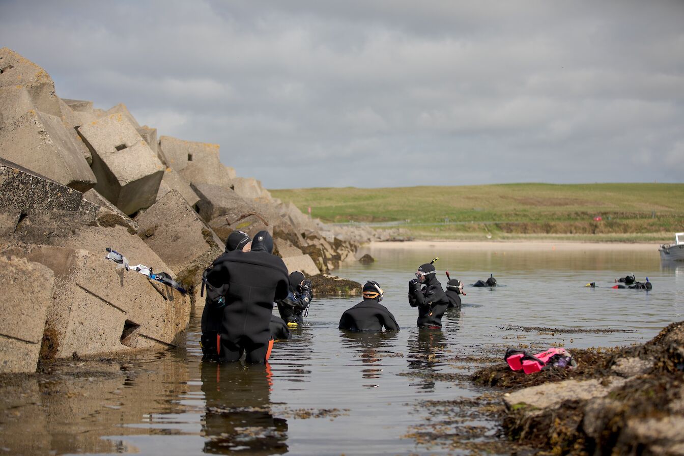 Snorkelling at the Churchill Barriers, Orkney