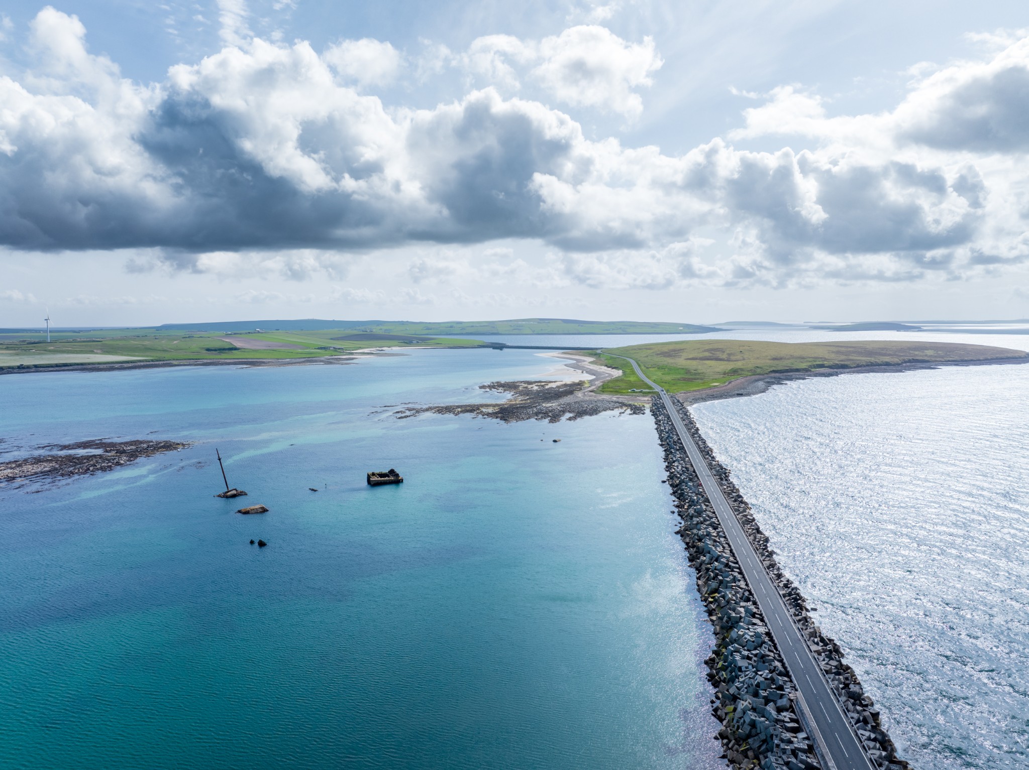 View over 2nd Churchill Barrier, Orkney