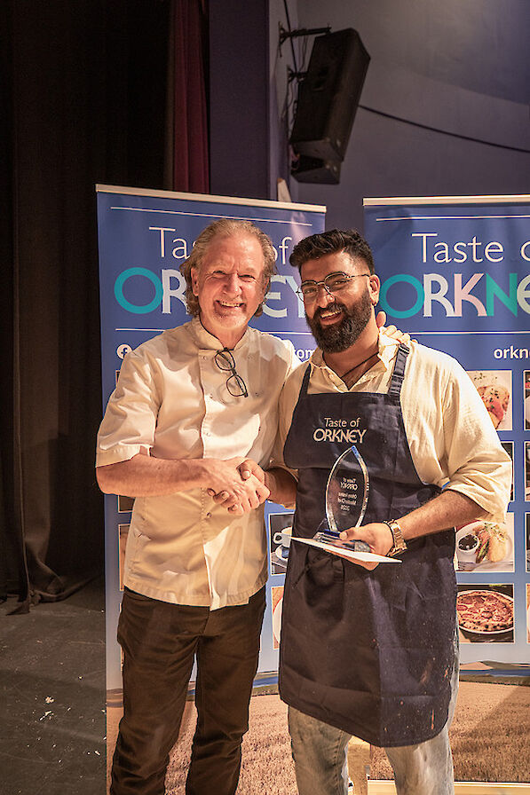 Winner Monik Mistry with celebrity chef and judge, Paul Rankin - image by Colin Keldie