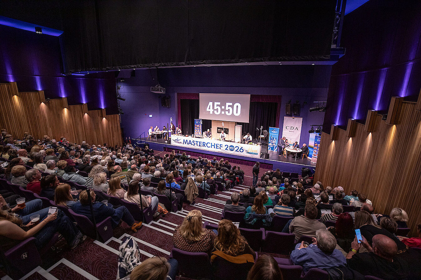 The Orkney Theatre was packed for the event - image by Colin Keldie