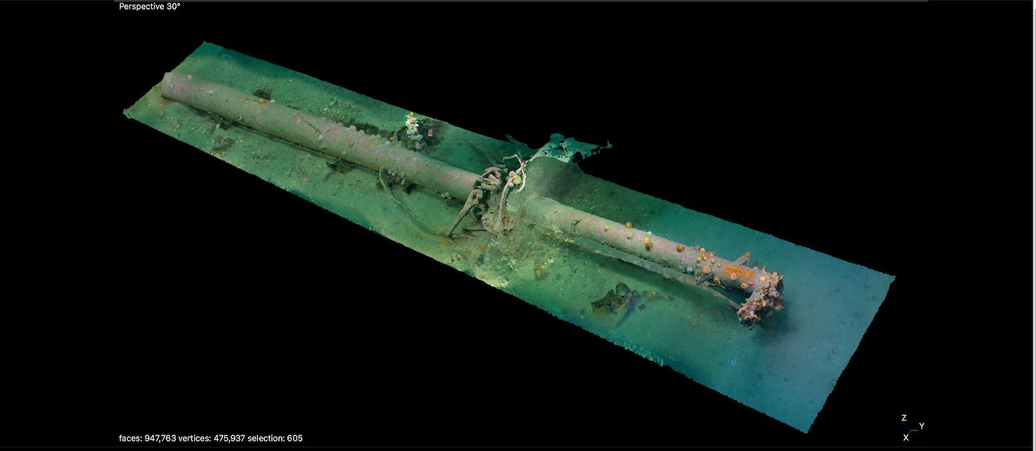 Graphic of the aft mast of a Kaiser Class vessel - image by Rachel Priest and Ainsley Hatt